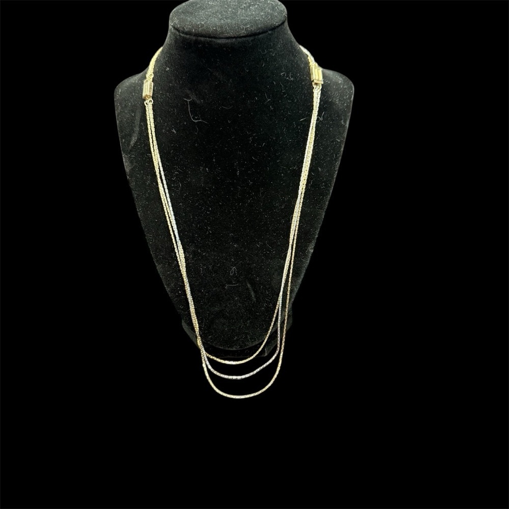 Avon Goldtone/silvertone Multi-Strand Necklace Elegant Layered Design NIB 1981